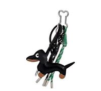 Ldabrye Pendentif multi-usage en forme de chien saucisse robuste en polyuréthane avec attention aux détails - Décoration de voyage, Noir , G
