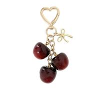 Ldabrye Porte-clés avec nœud en forme de cerises - Ajoute du style aux accessoires pour femme