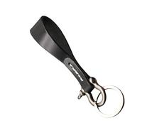 Ldabrye Porte-clés en cuir véritable pour voiture - Porte-clés universel - Pour homme et femme, Noir , silver buckle