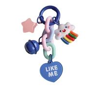 Ldabrye Porte-clés en résine fait à la main avec pendentif en forme de cœur, nuages, étoiles, cloches, lune, nuages, étoiles, cloches, décoration de sac
