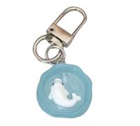 Ldabrye Porte-clés lumineux en forme de bol de poisson de dessin animé - Anneaux en résine pour femmes et filles - Cadeau d'anniversaire - Accessoires de sac miniature en résine pour aquarium, a