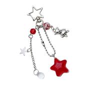 Ldabrye Porte-clés tendance en forme d'ours étoilé coloré fait à la main pour un usage quotidien et une fête, Rouge, taille unique