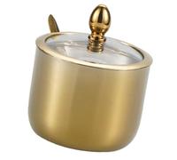 Ldabrye Pots à condiments pratiques pour sel et bonbons modernes doré/argenté en acier inoxydable 304 avec cuillère pour cuisine, maison, fête, épices