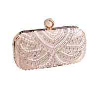 Ldabrye Sac à bandoulière élégant pour femme - Pochette à strass - Sac de soirée - Bandoulière - Sac à main de soirée - Sac à main élégant avec strass - Pour bal de fin d'année, champagne, One Size