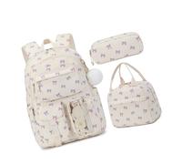 Ldabrye Sac à dos pour femme - Sac à déjeuner pour adolescente - Ensemble cartables - Sac à dos tendance imprimé pour fille, Nœud violet