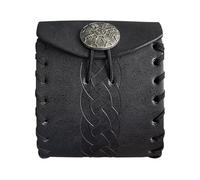 Ldabrye Sac à main cube en cuir synthétique - Petit portefeuille de renaissances - Pochette médiévale pour pièces de monnaie - Portefeuille pour homme