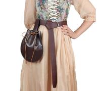 Ldabrye Sac banane médiéval en cuir, pochettes de ceinture vintage faites à la main, pochettes de ceinture en cuir, pochettes médiévales en relief