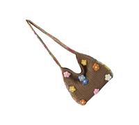 Ldabrye Sac fourre-tout en crochet pour femme - Esthétique - En maille - Hippies - Sac à main à bandoulière - Sac à main au crochet pour femme, kaki, One Size