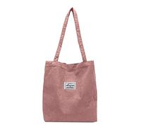 Ldabrye Sacs à bandoulière pour femmes et filles, style décontracté, en velours côtelé, réutilisable, sac à main en velours côtelé, marron, a, One Size