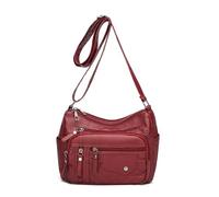 Ldabrye Sacs à main pour femme 2025 Sac à bandoulière polyvalent tendance en cuir multi-compartiments pour femme polyvalent et tendance, Rouge, Taille unique