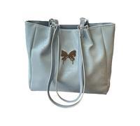 Ldabrye Sacs à main pour femme, sac à bandoulière papillon, couleur unie, sac à main de grande capacité, sac à main assorti aux aisselles, sac de courses, bleu, Taille unique