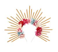 Ldabrye Serre-tête à fleurs à pointes pour adulte Cosplay Couronne Sainte Couronne Maquillage Carnaval Accessoires de cheveux pour femmes et filles