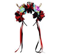 Ldabrye Serre-tête coloré avec mains squelettes de fleurs réglables pour femmes, hommes, enfants, fêtes costumées, décoration d'Halloween, bandeaux pour adultes et enfants