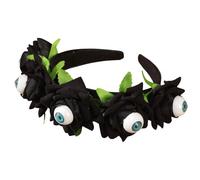 Ldabrye Serre-tête de citrouille squelette d'Halloween avec tête de mort et rose Taille réglable Décoration de cheveux pour fêtes costumées Taille réglable