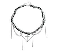 Ldabrye Strass élégants croisés La chaîne pendentif avec chaîne serpent Accessoire pour les femmes à la mode recherchent des styles uniques