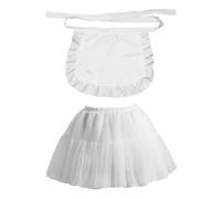 Ldabrye Tablier en dentelle à volants et jupon en tulle pour femme de style petit cuisinier chinois pour photographie et jeu de rôle, D, taille unique