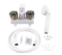 Ldabrye Tuyau de douche de camping de 1,5 m en ABS renforcé - Poignée antidérapante - Contrôle de la pression de l'eau - Matériel de salle de bain