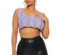 Ldabrye Y2K Haut Ajouré Sans Manches En Tricot Crochet Pour Haut Court Transparent En Résille Gilet En Tricot Design Découpé Tissu Respirant Hauts Creux