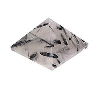 Ldafava 100% Crystal Naturel Black Rutilated Quartz Pyramid Energy Healing Tower Home Decoration