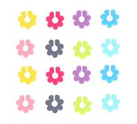 Ldafava 16pcs Verre à vin Silicone Fleurée Marker Marker Tag Identification Étiquette de la coupe pour la fête Anniversaire de mariage Célébration