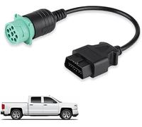 Ldafava Adaptateur de câble de Scanner de Diagnostic de Camion OBD2 9 Broches à 16 Broches, Cordon de connecteur mâle à Femelle, Outil d'analyse de Diagnostic pour Moteur Cummins (mâle)