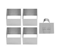 Ldafava Aneaux en acier inoxydable Anneaux de moule à bouffée Muffin Tart Set Moule de moisissure sans soudure résistance à haute température pour les gâteaux de cuisson Kit de burgers de (Carré)