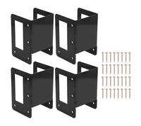 Ldafava Boulot de rond de 4pcs support en acier pré-percé Support de porte de chauffage réglable pour le support en rond de bûche extérieur intérieur