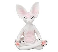 Ldafava Cat méditer Statue vive détaillant exquise à Collectionner Figurine Home Office Yoga Salle décor de résine matériel 3,2 x 2,4 x 1,5 Pouces (Rouge)