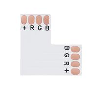 Ldafava Connecteurs de bande LED 4 broches en forme de L, 10 pièces avec 20 clips de connecteur pour bandes lumineuses LED RGB SMD 5050 3528, installation facile, connexion sécurisée pour