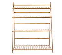 Ldafava Étagère à Plantes Pliable à 4 Niveaux, Solution de Rangement Robuste et Peu encombrante pour décoration de Jardin intérieur et extérieur, en Bambou Alpin Blanc, 99,1 cm de Large (Argent)