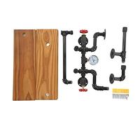 Ldafava Étagères flottantes Conception de tuyaux industriels muraux étagères de Rangement à 2 Niveaux pour Chambre de Salon Salle de Bain en Bois maslorisable en Fonte sacrée 45x15x59cm