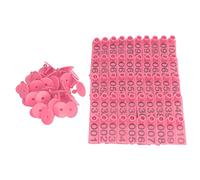 Ldafava Étiquettes d'oreille numérotées pour bétail, durables, Flexibles, légères, en polypropylène de qualité supérieure, résistantes aux intempéries, pour bovins, Moutons, porcs, (Rouge) (Rose)