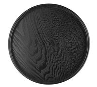 Ldafava Forme rond en bois massif thé à thé collation de collation de serf plaque plaque élégante conception moderne pour restauration usage de couleur noire plusieurs tailles disponibles (30 cm)