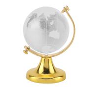 Ldafava Globe terrestre Rond, Carte du Monde, Boule de Cristal, sphère élégante, décoration de Maison ou de Bureau, pour Offrir, sphère de Cristal de Quartz Haut de Gamme, doré et (Or)