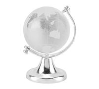 Ldafava Globe terrestre Rond, Carte du Monde, Boule de Cristal, sphère élégante, décoration de Maison ou de Bureau, pour Offrir, sphère de Cristal de Quartz Haut de Gamme, doré et (Argent)