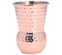 Ldafava Mug Moscow Mule martelé en acier inoxydable plaqué cuivre, 380 ml, pour cocktail, idéal pour un bar, une maison ou une fête.