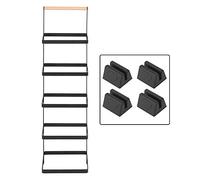 Ldafava Rack à Chaussures à 5 Niveaux Iron Art Shelves Shoed Closet Arminet Organizer avec Handle pour Le Stockage à Domicile Blanc Noir 22.5x14.2x90.5 cm (Noir)