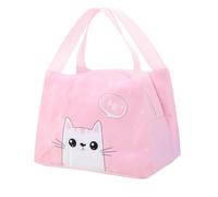 Ldafava Sac à lunch isolée grande capacité imperméable en tissu oxford thermique Protection froide en aluminium Foil portable portable mignon dessin de dessin animé conception de chat