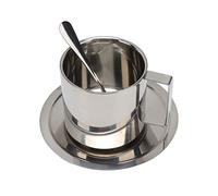 Ldafava Tasse de café en acier inoxydable ensemble à double paroi rouille moderne latte cappuccino tasse de thé pour maisons de bureau camping (260 ml)