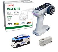 LDARC 1:64 Scale Mini RC Sports Car 2.4Ghz Ideal for Racing Enthusiasts, Racing Remote Contrl Car Model with RGB Lights Comes with DIY Interchangeable Body Case (V64-Bleu)