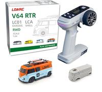 LDARC 1:64 Scale Mini RC Sports Car 2.4Ghz Ideal for Racing Enthusiasts, Racing Remote Contrl Car Model with RGB Lights Comes with DIY Interchangeable Body Case(V64-Orange)