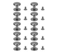 LDAUYZLING 10 ensembles de Rivets à bouton rond de 18mm de diamètre avec vis de 8mm pour outil de fixation de ciseaux de poignée de tiroir (Argent Noir)