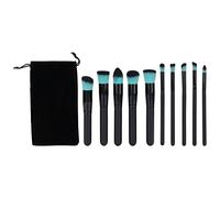 LDAUYZLING 10 pièces pinceaux de Maquillage différentes Formes Brosse Douce Cheveux Ensemble de pinceaux cosmétiques pour Ombre à paupières en Poudre Noir