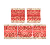 LDAUYZLING 5 pièces ruban de toile de Jute dentelle lin rouleau ceinture de Jute bricolage fait à la main sangle de Hesse décorations artisanales (Rouge)