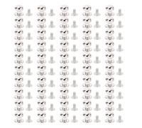 LDAUYZLING 50 ensembles de Rivets à bille en alliage de Zinc haute dureté multifonctionnel vis arrière Rivets décoratifs en métal pour l'artisanat (Argent)