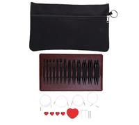 LDAUYZLING ensembles d'aiguilles à tricoter circulaires interchangeables en aluminium noir pour pull 13 paires 3mm-10mm