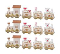 LDAUYZLING Lot de 3 décorations de Noël en Forme de Petit Train - Ensemble de Mini-Trains décoratifs Exquis - Accessoires de décoration de Noël (Blanche)