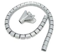 LDAUYZLING Organisateur de Manchon de câble Gestion de Fil enroulé Tube d'enroulement Type Ouvert avec Clip 10 mètres Gris (Φ16mm)