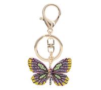 LDAUYZLING Porte-clés Papillon en Alliage de Zinc Strass étincelant Pendentif de Mode pour Sac à Dos Portefeuille (Verte)