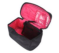 LDAUYZLING Trousse de Maquillage Multifonctionnel Intérieur Rose Extérieur Noir Grande Capacité Portable Mode Portable Sac de Rangement pour Maquillage et Lessive en Nylon